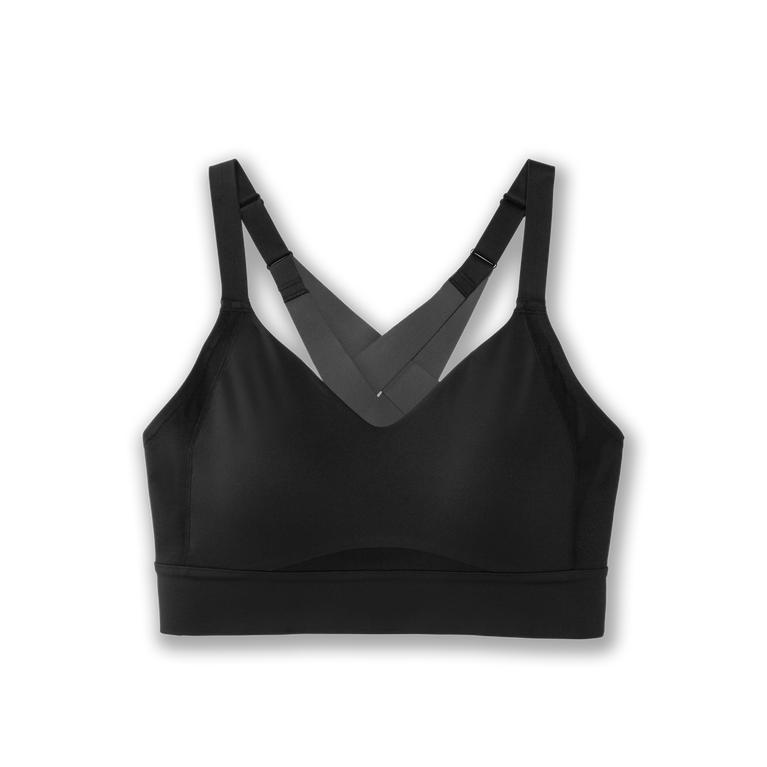 Brooks Drive Interlace Womens Running Bra - Black - Indonesia (PYGQ-38591)